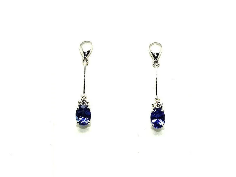 Tanzanite And Diamond Stick Drop Earring Ad No. 0114