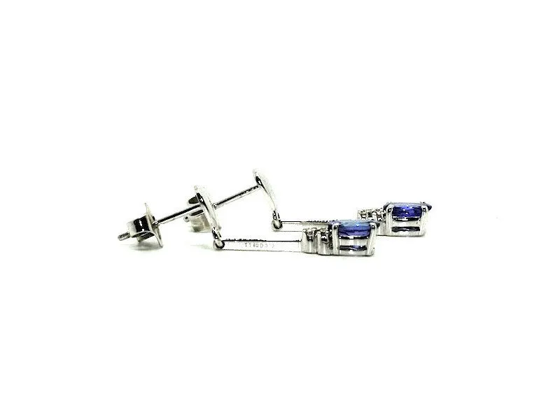 Tanzanite And Diamond Stick Drop Earring Ad No. 0114
