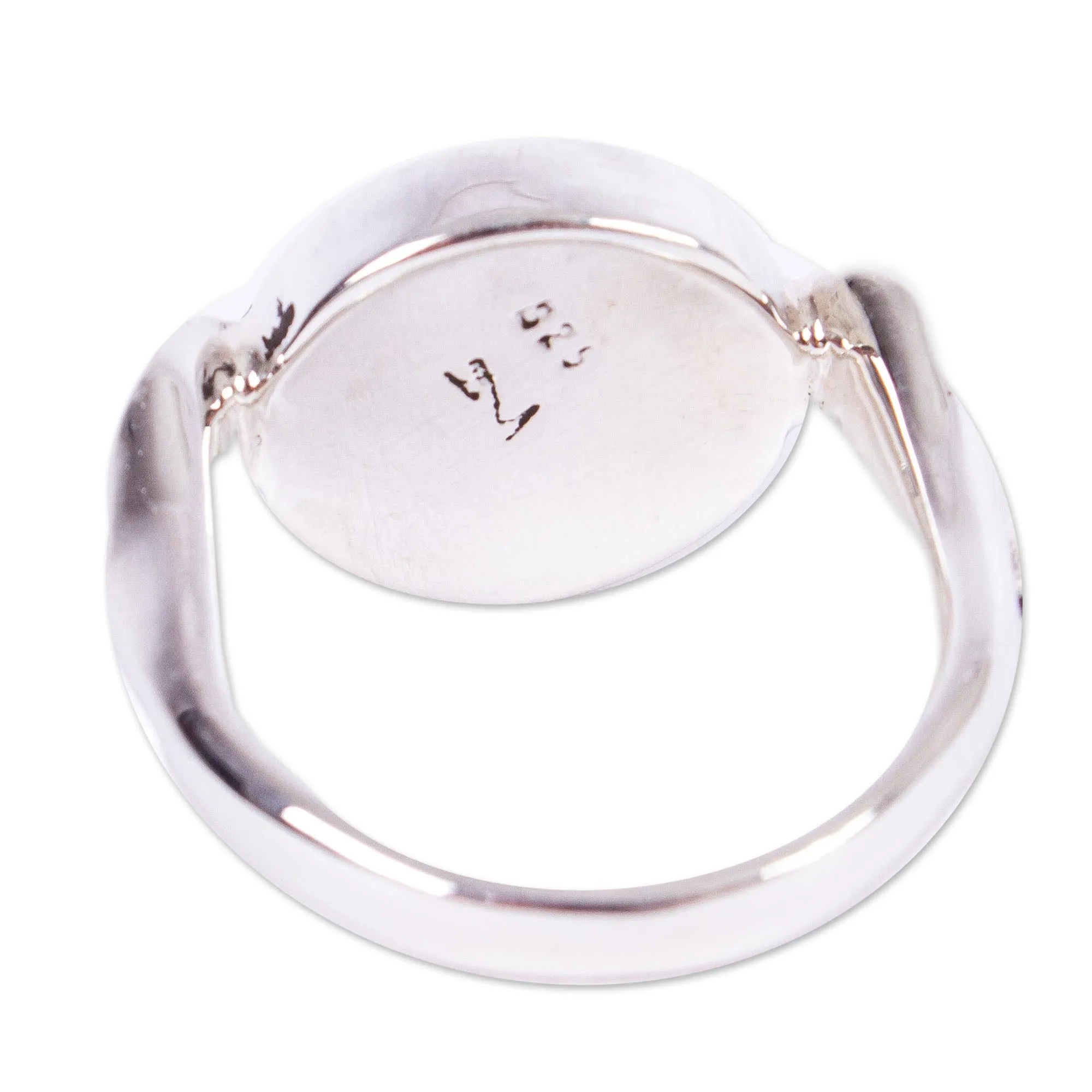 Taxco Silver Lilly Reconstituted Turquoise Cocktail Ring - Calla Lilly Turquoise | NOVICA