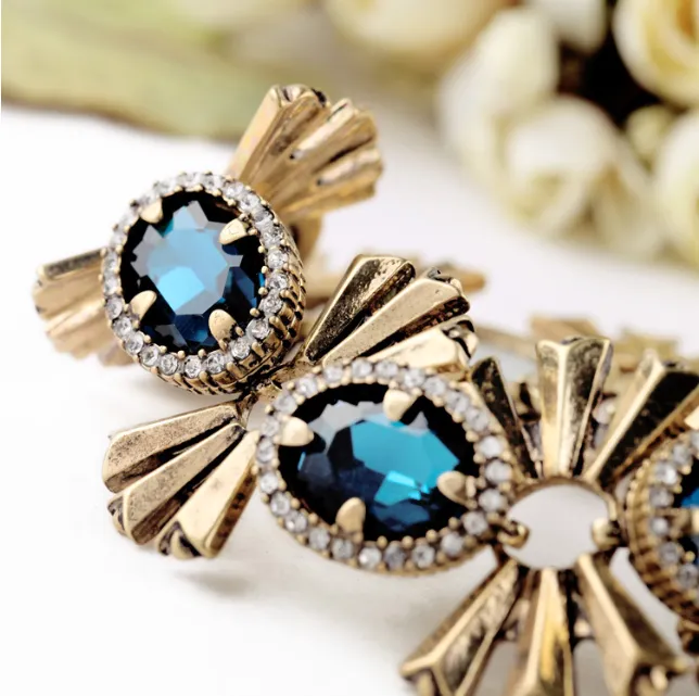 Teal Gems Statement Necklace