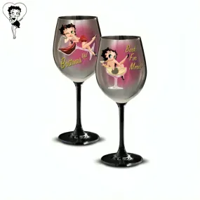 The Bradford Exchange Bottoms Up and Back For More Issue #4 Betty Boop™ Wine Glass Collection 9-inches