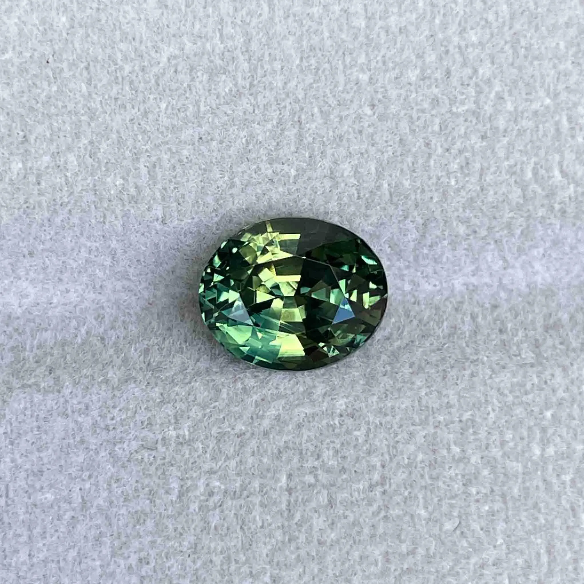 This 4.27 carat Green Sapphire is well cut to bring out the best colour and luster, and has a perfect colour blend.