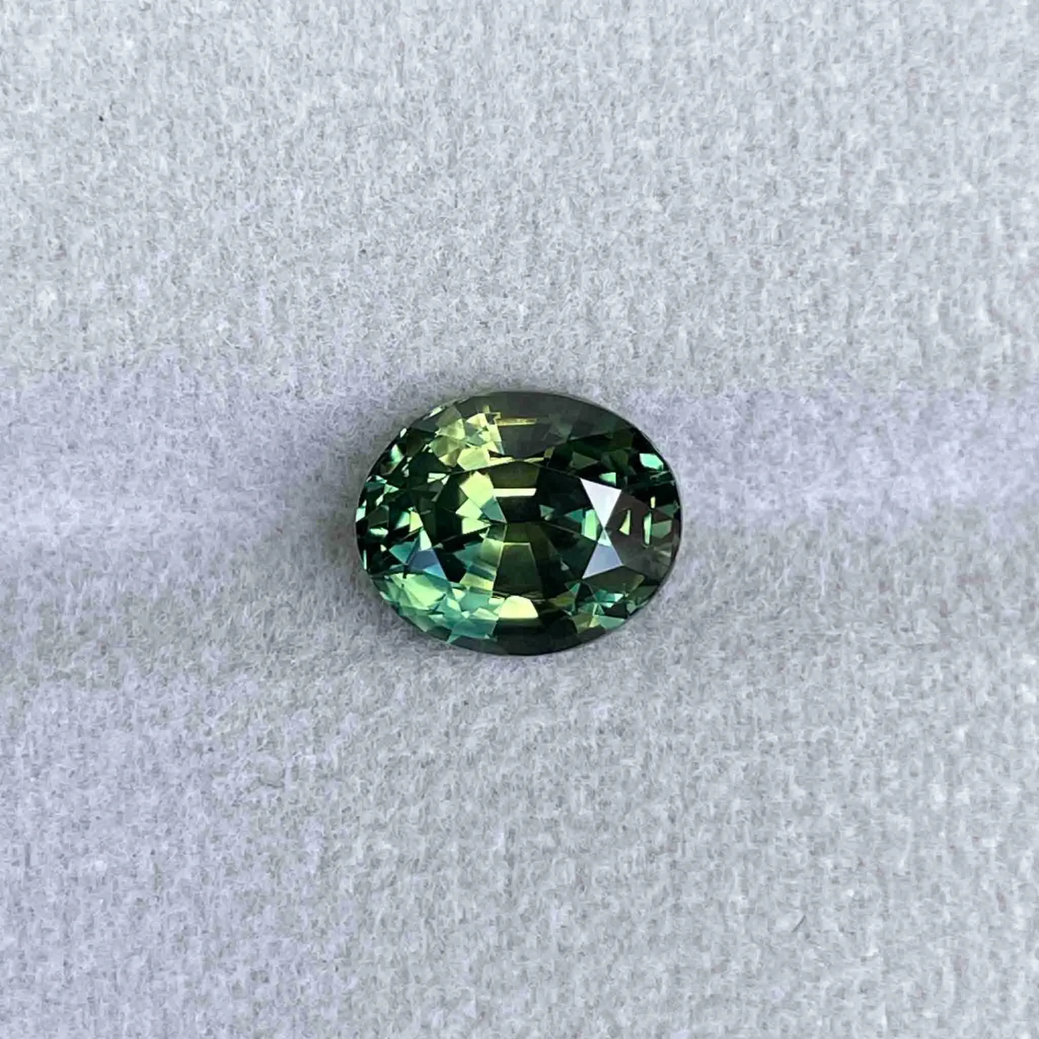 This 4.27 carat Green Sapphire is well cut to bring out the best colour and luster, and has a perfect colour blend.