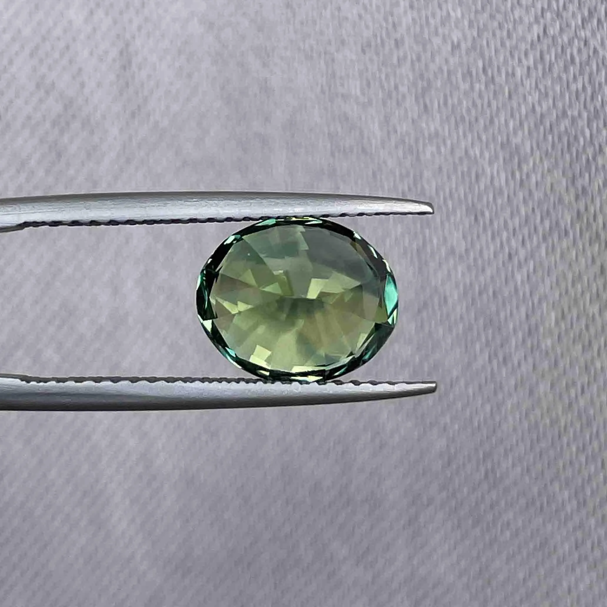 This 4.27 carat Green Sapphire is well cut to bring out the best colour and luster, and has a perfect colour blend.