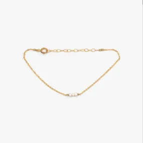 Three Tiny Pearl Gold Fill Bracelet