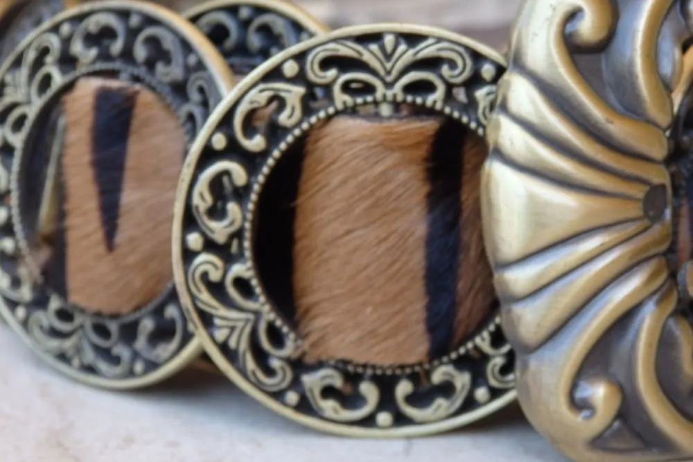 Tiger leather belt