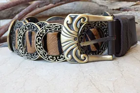 Tiger leather belt