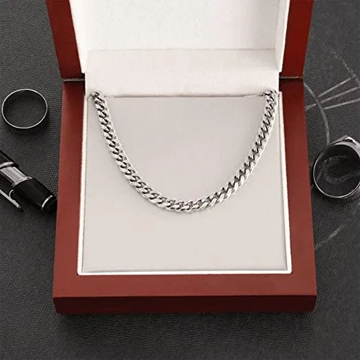 To My Son Stainless Steel Cuban Chain Necklace, Father Mother To Son Gifts, Gifts for Son Birthday