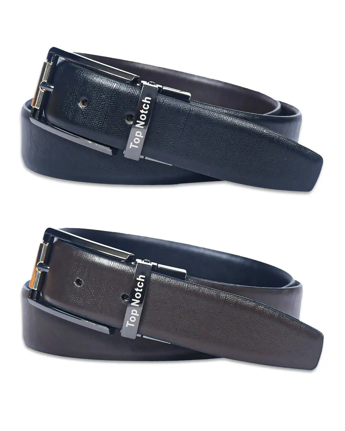 Top Notch Leather Belt for Men Colour - Black / Brown Reversible Italian Belt (SKU TP0023)