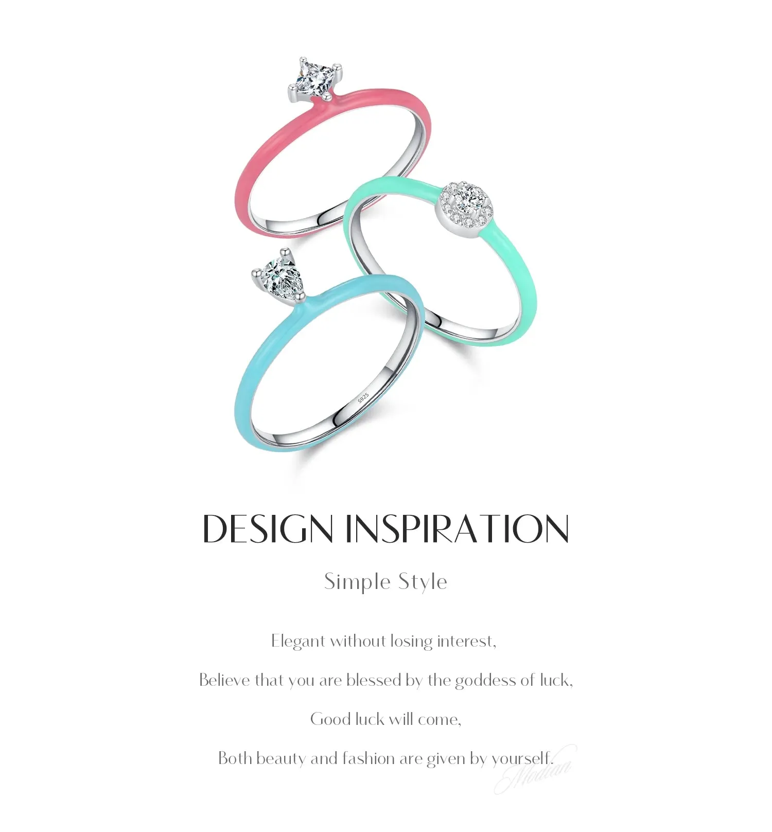 Trendy Colorful Enamel Silver Ring