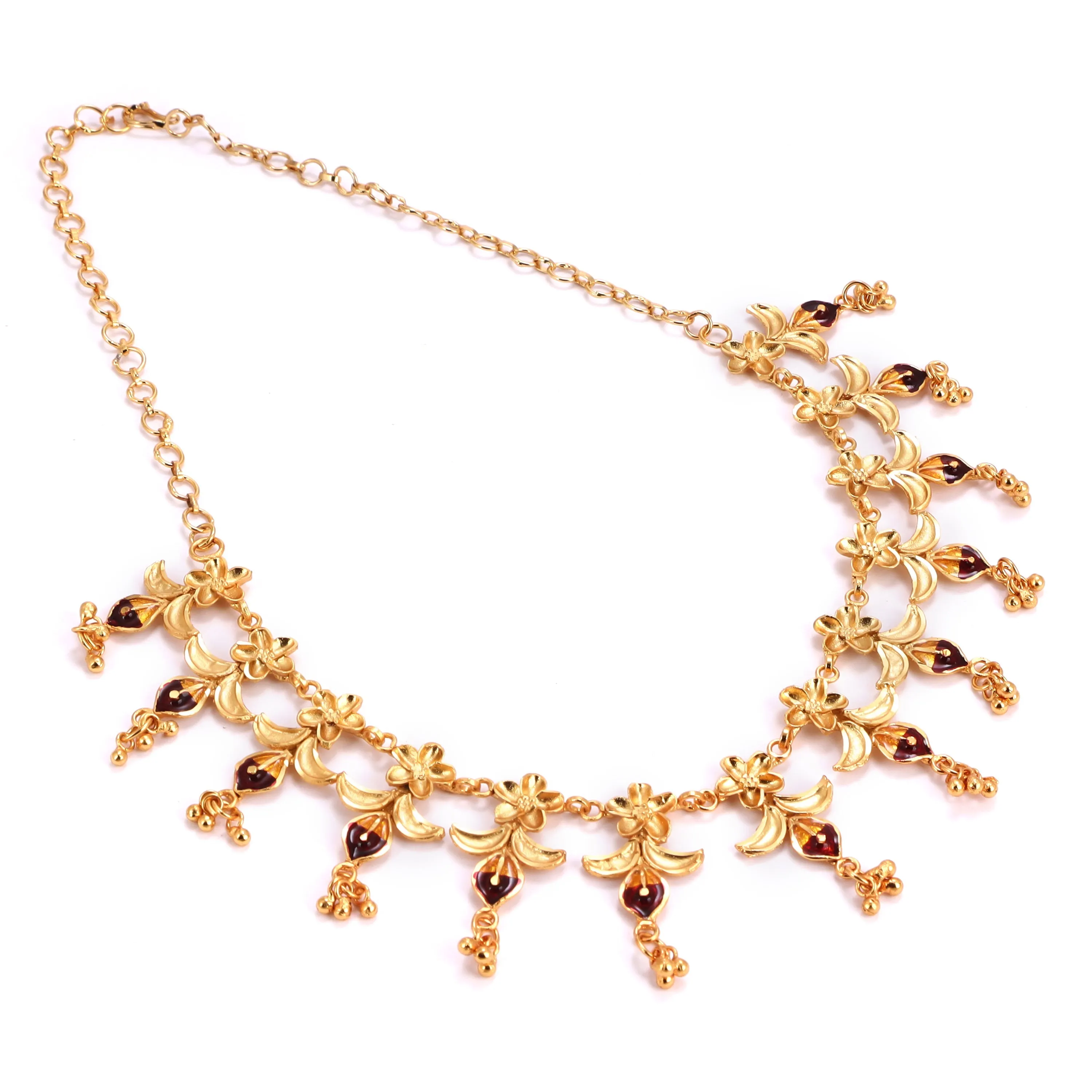 Tripatro  Floral Chatai Necklace Set