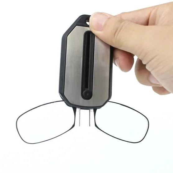 Ultra Thin High-definition Nose Resting Pocket Presbyopic Hypermetropic Reading Glasses,  2.00D(Black)