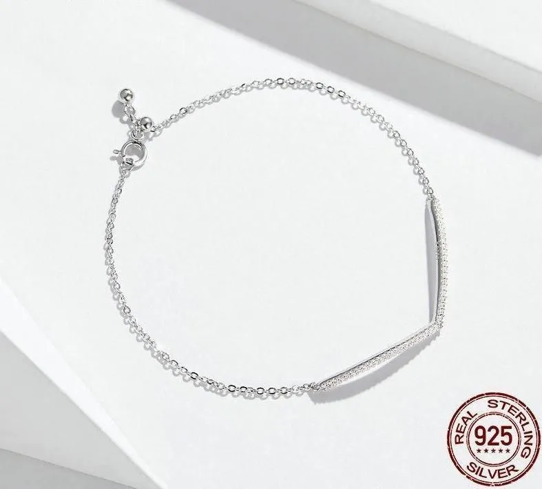 V Shape Geometric Silver Bracelet Necklace Charm Jewelry GV352