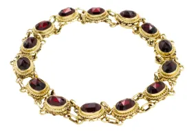 Vintage garnet bracelet in 14 carat gold