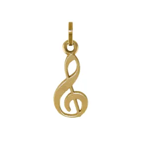 Vintage Gold "Clef Note" Pendant