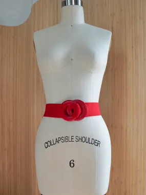 Vintage Lipstick Red Stretch Belt