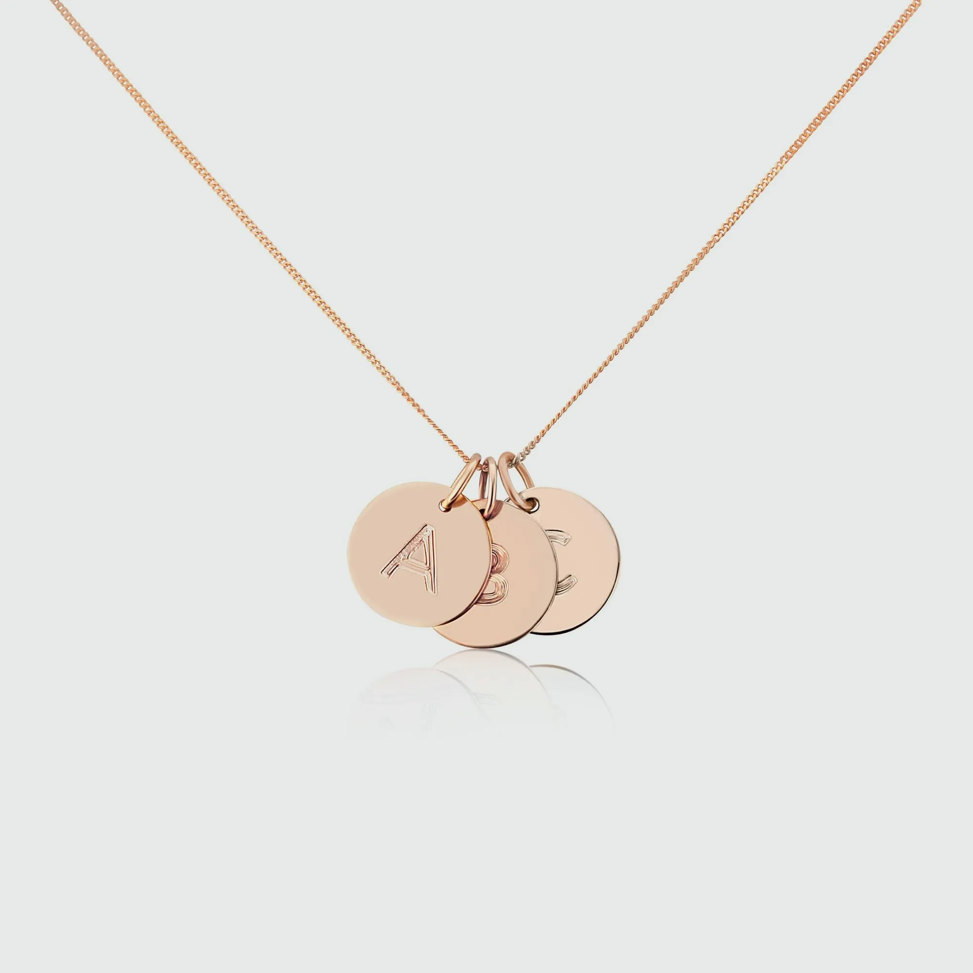 Westbourne 9ct Rose Gold Disc Trio Necklace