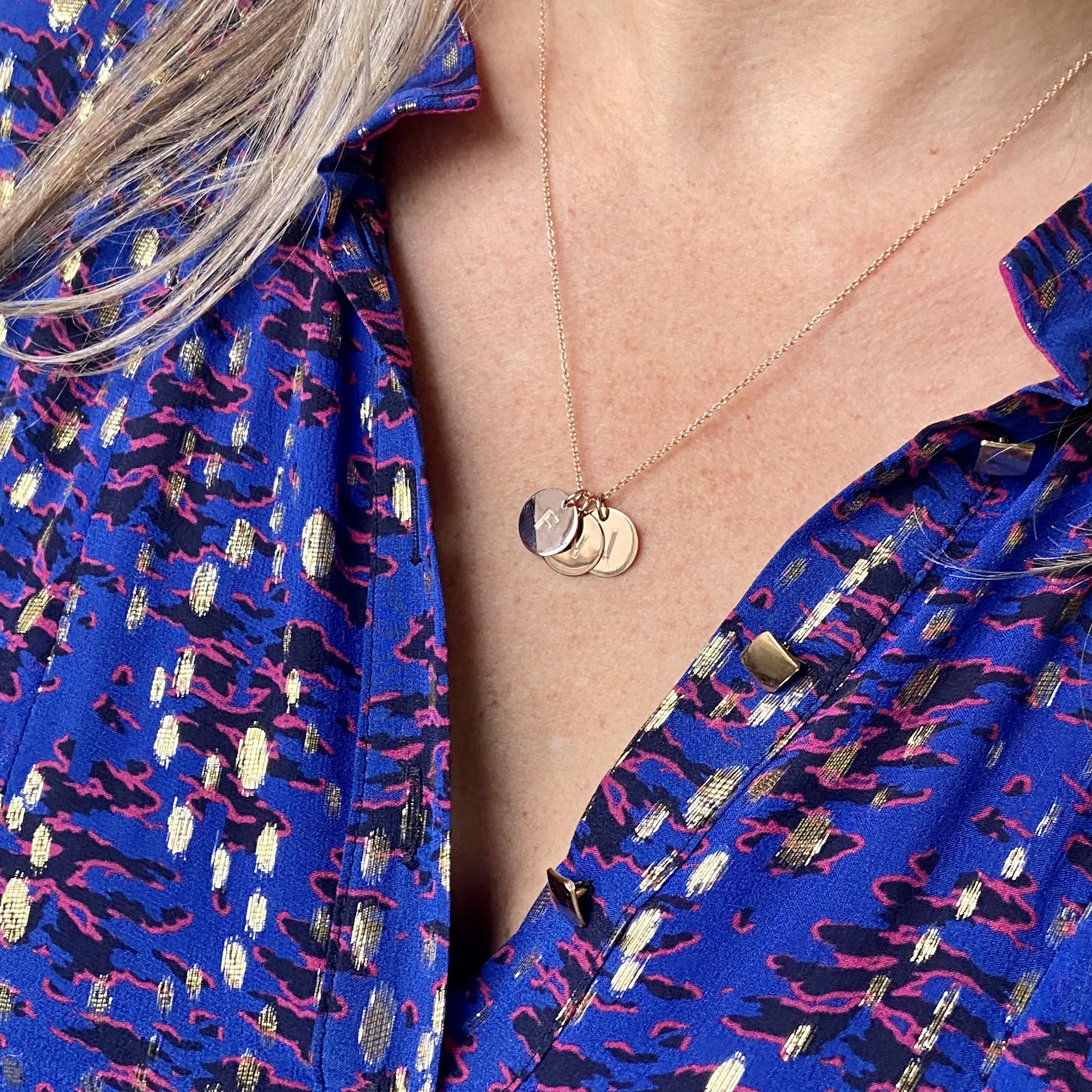 Westbourne 9ct Rose Gold Disc Trio Necklace