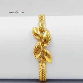Zircon Studded Leaf Bracelet