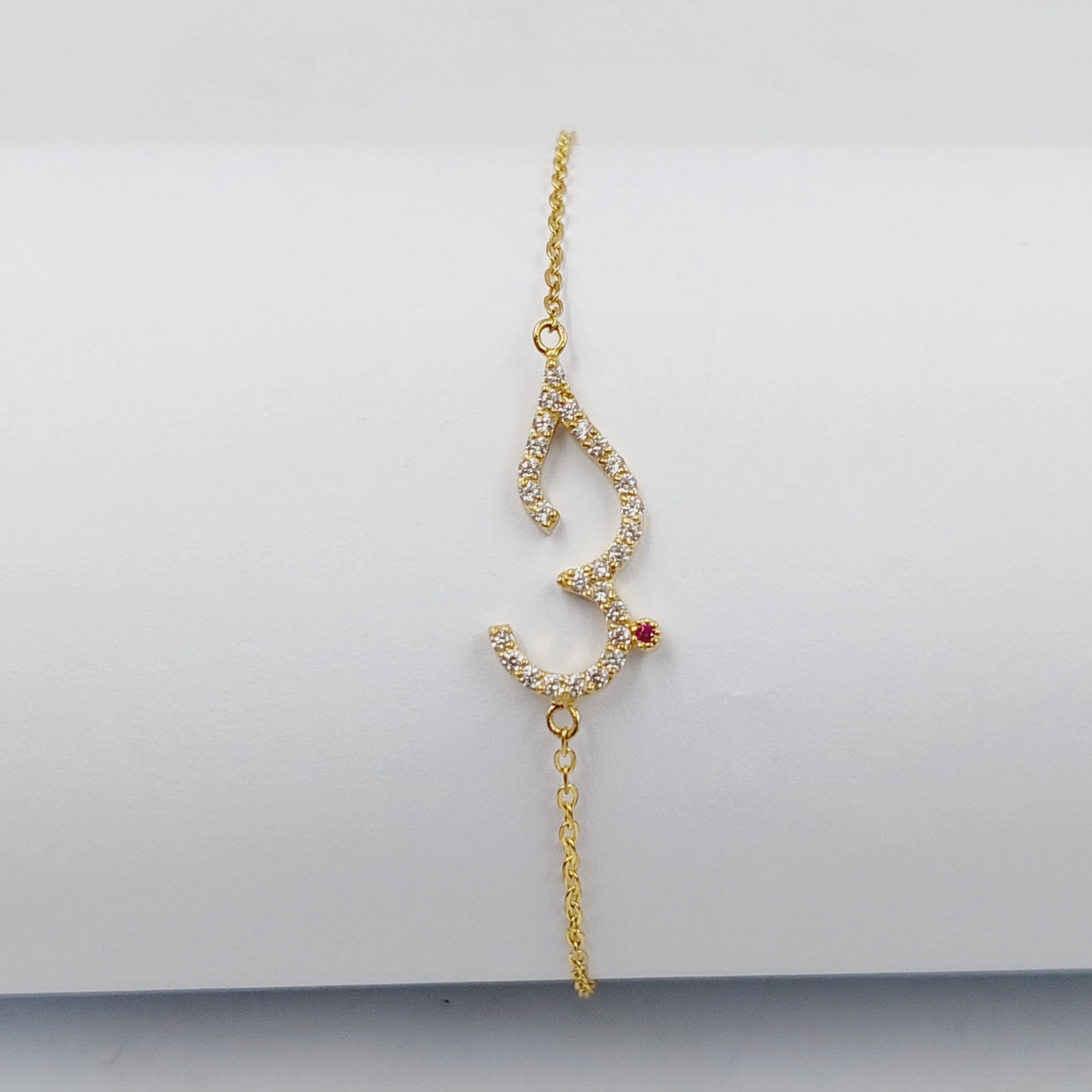 Zircon Studded Love Bracelet