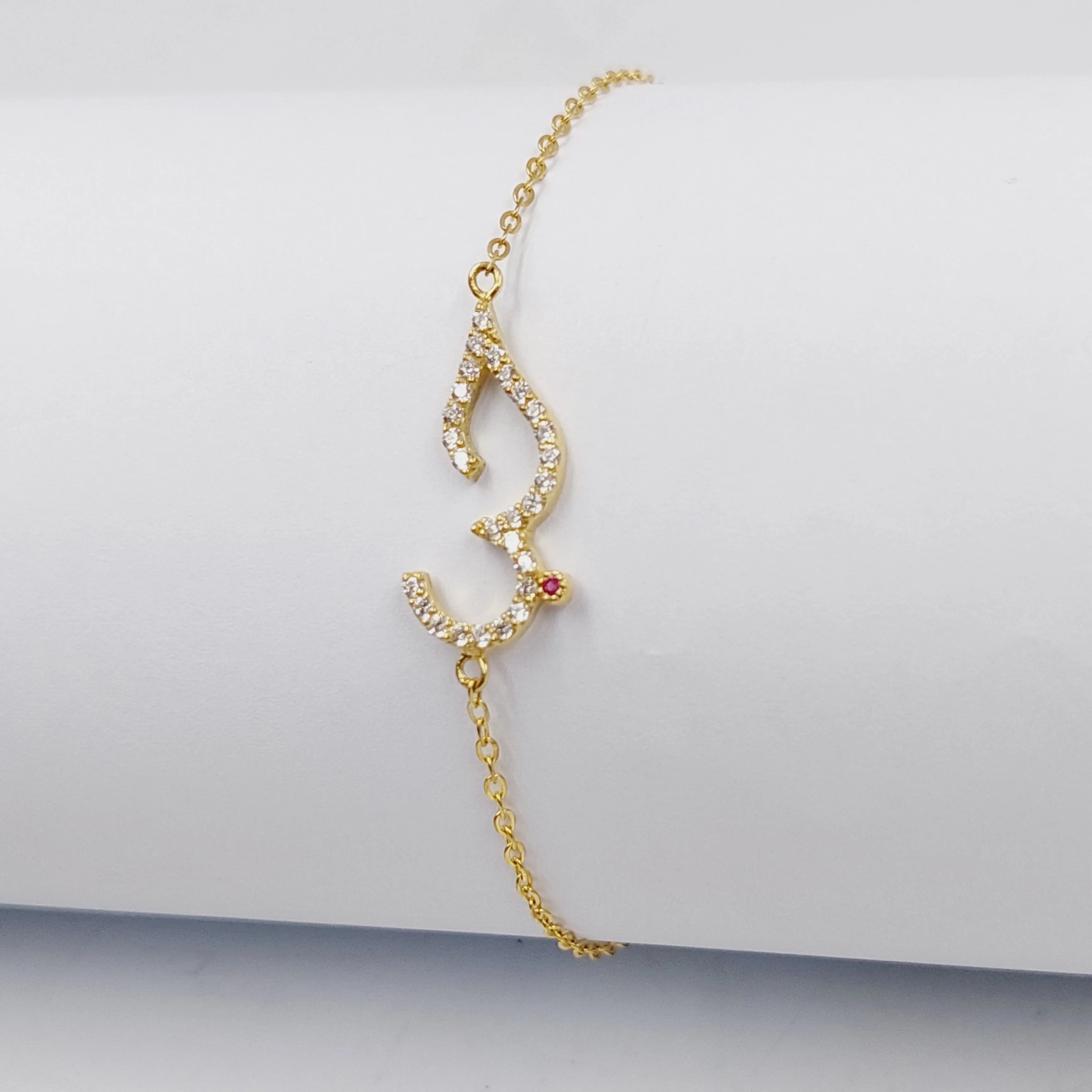 Zircon Studded Love Bracelet