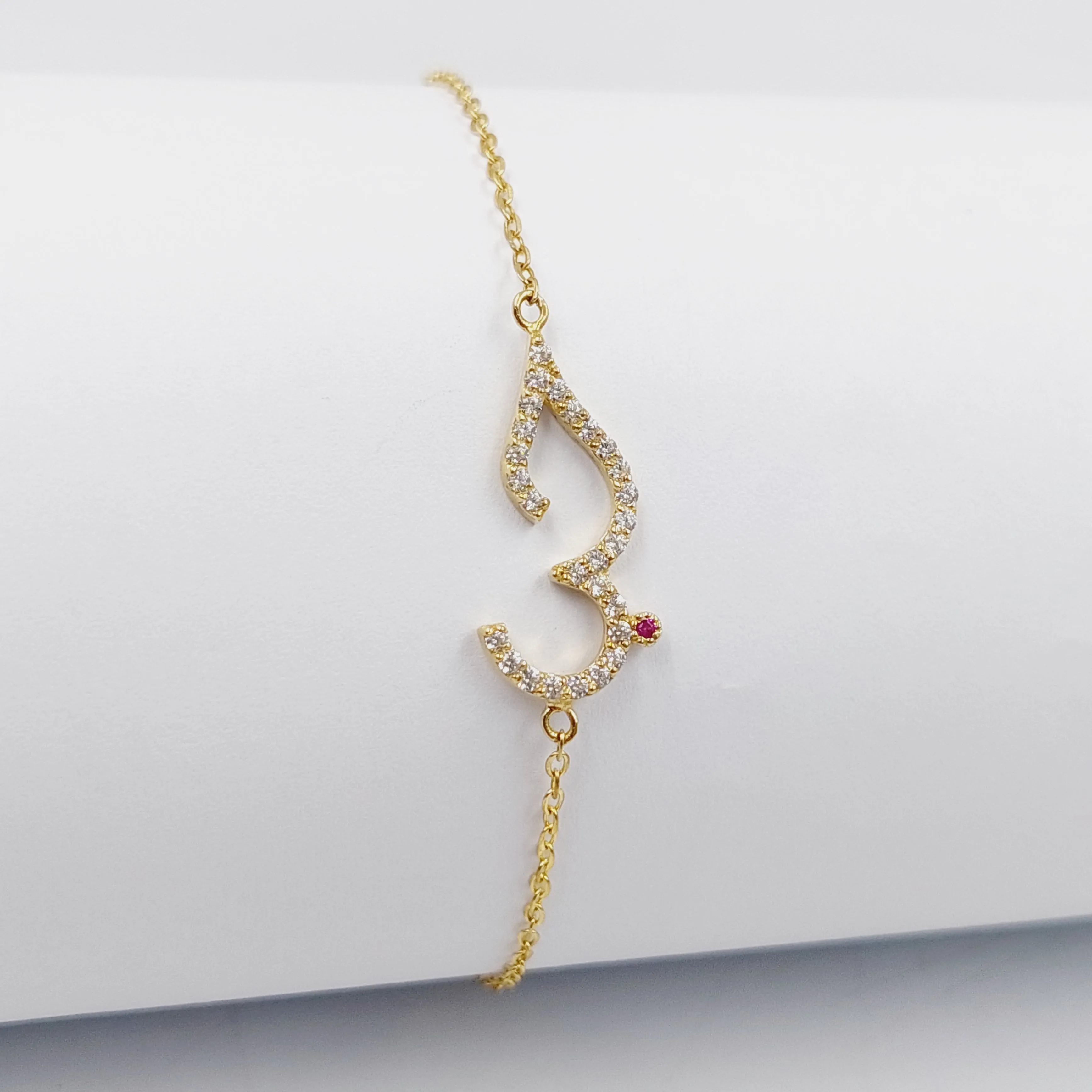 Zircon Studded Love Bracelet