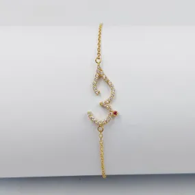 Zircon Studded Love Bracelet